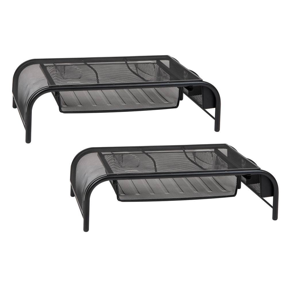 20 in. L x 11.5 in. W x 5.5 in. H Monitor Stand Laptop Riser with Paper Tray Metal, Black (2-Pack) price history on PriceWatchPro