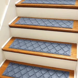 Aqua Shield Argyle Bluestone 8.5 in. x 30 in. Stair Tread Covers (Set of 4)