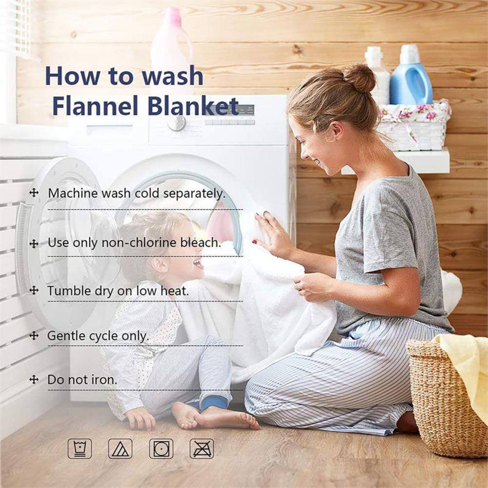 Blue Fleece Machine Washable Throw Blanket 50" x 60"