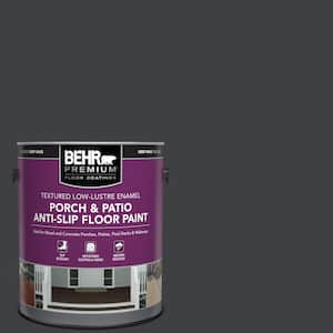 1 gal. #HDC-MD-04 Totally Black Textured Low-Lustre Enamel Interior/Exterior Porch and Patio Anti-Slip Floor Paint