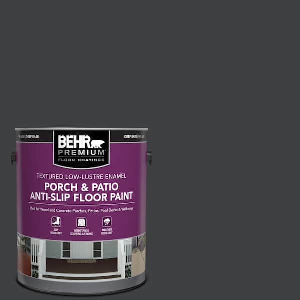 1 gal. #HDC-MD-04 Totally Black Textured Low-Lustre Enamel Interior/Exterior Porch and Patio Anti-Slip Floor Paint