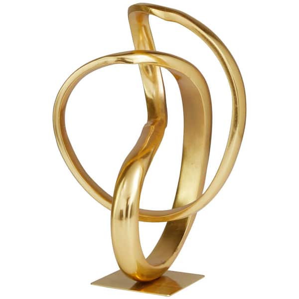 Litton Lane 7 in. x 11 in. Gold Aluminum Abstract Sculpture