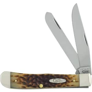 Amber Bone Trapper Pocket Knife SS