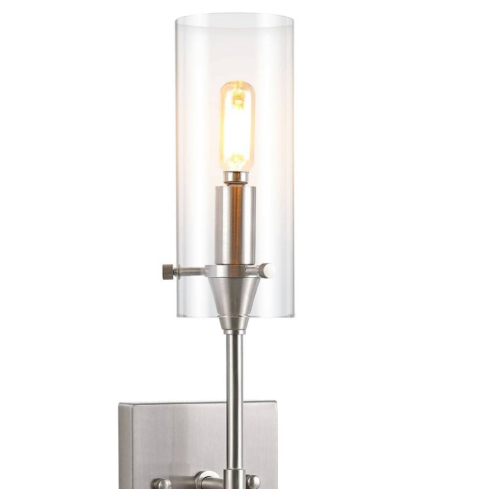 Cato Brushed Nickel LED Vanity Light with Clear Glass Shade