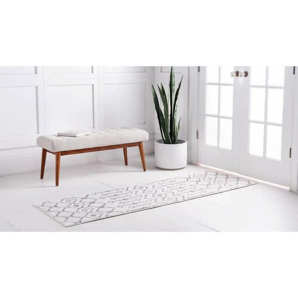 Moroccan Trellis White 10 ft. 8 in. x 16 ft. 5 in. Area Rug