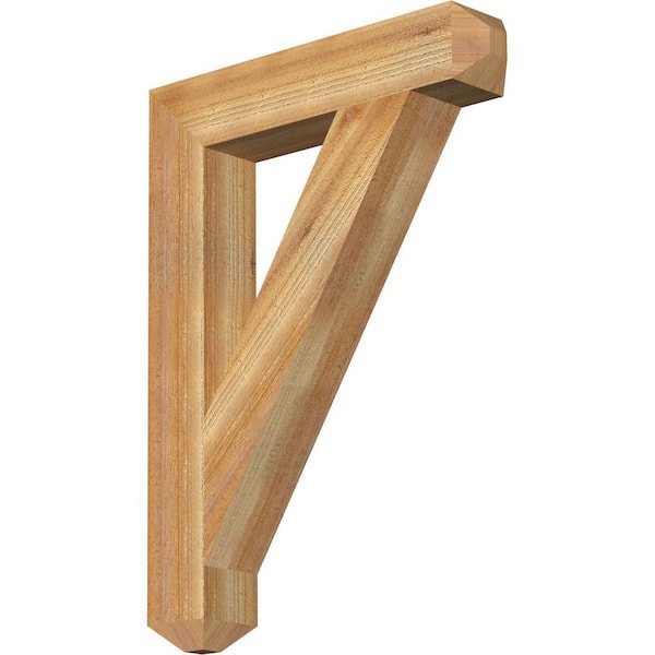 Ekena Millwork 4 in. x 30 in. x 22 in. Western Red Cedar Traditional Craftsman Rough Sawn Bracket