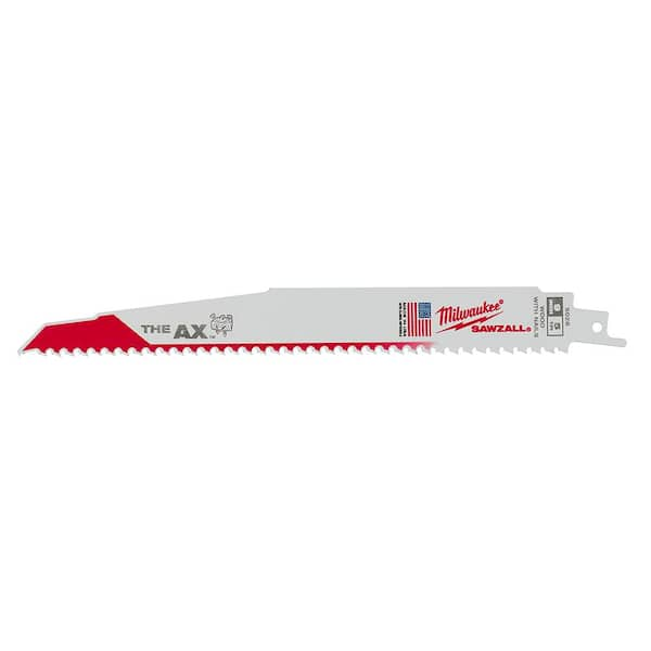 Milwaukee 9 in. 5 TPI AX Nail-Embedded Wood Cutting SAWZALL Reciprocating  Saw Blades (5-Pack) 48-00-5026S - The Home Depot