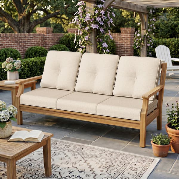 22 in. x 24 in. 10-Piece Outdoor Patio Replacement Deep Seating Cushion Set with Zipper Design for Lounge Chair in Beige