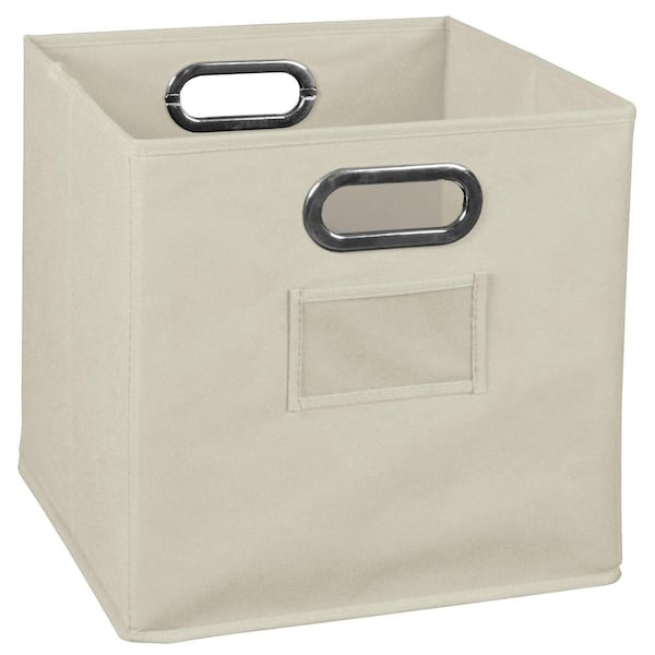 Regency 12 in. H x 12 in. W x 12 in. D Brown Fabric Cube Storage Bin ...