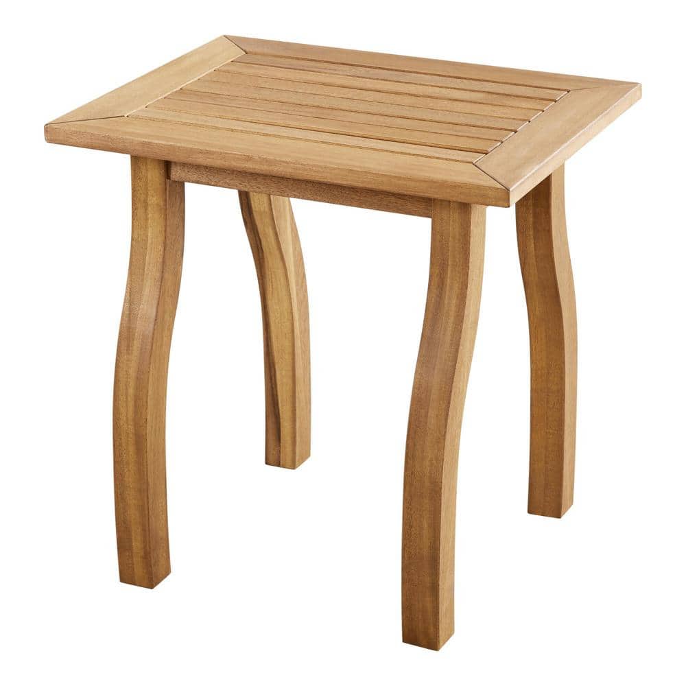 Hampton Bay Natural Brown Patio Wood Outdoor Accent Table ATB1 The