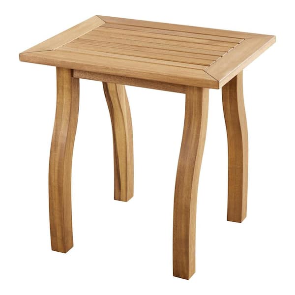 Hampton Bay Natural Brown Patio Wood Outdoor Accent Table