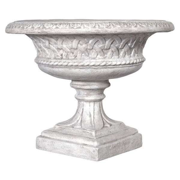 Design Toscano Larkin Arts and Crafts 23.5 in. H Ancient Ivory Fiberglass Architectural Garden Urn