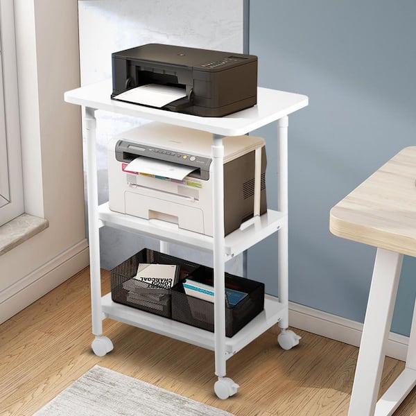 Mind Reader Adjustable Printer Stand with Wheels [2-Tier Shelf