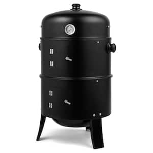 Iron Spray Charcoal Smoker Carbon Grill in Black