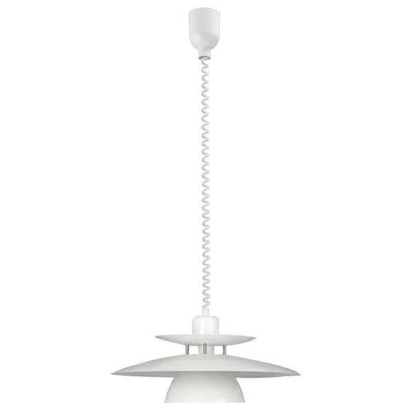 Eglo Brenda 8 in. W x 59 in. H 1-Light White Pendant Light with Metal Shade