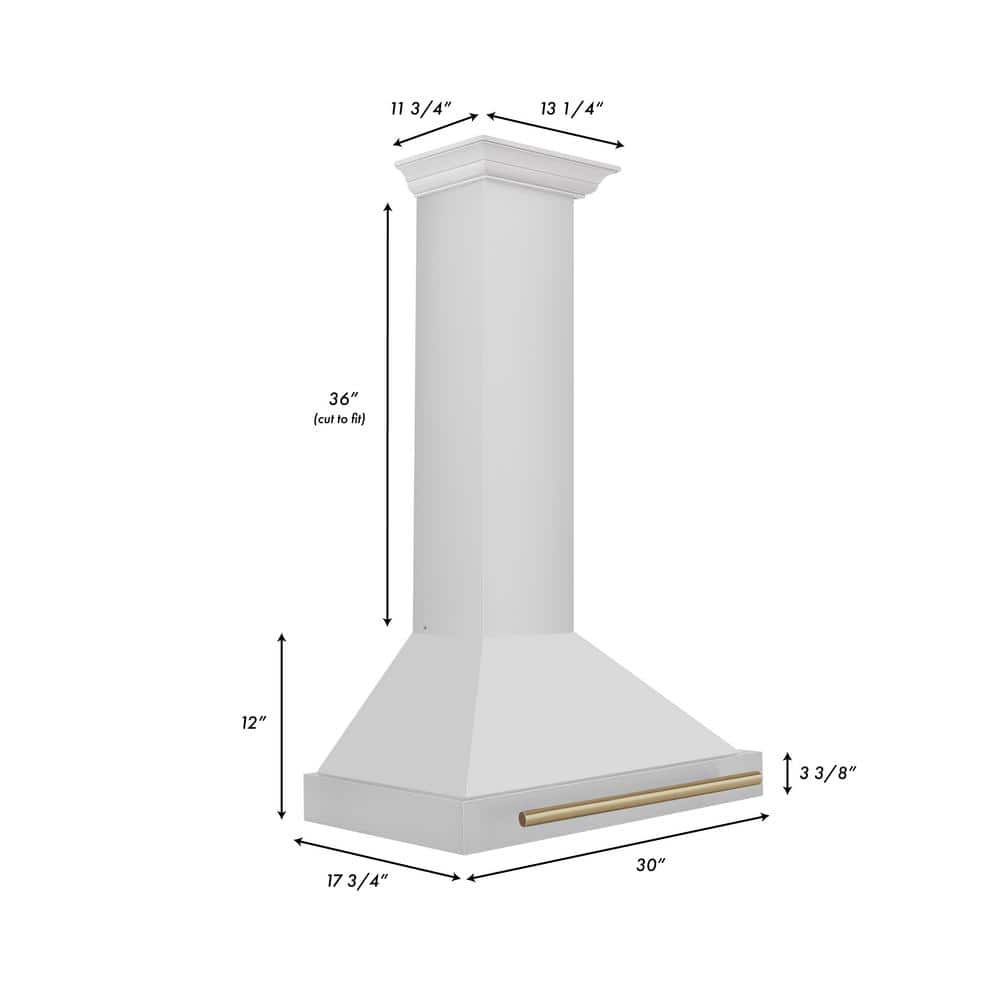 Champagne Bronze 30" Convertible Wall Mounted Range Hood