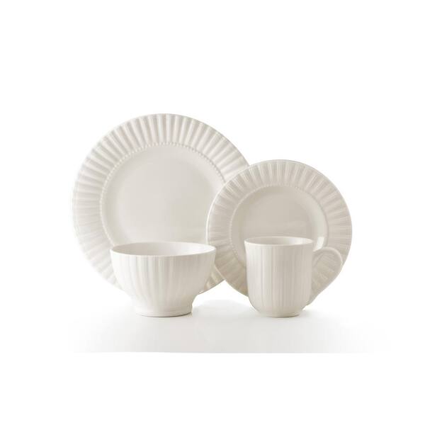 Thomson Pottery 16-Piece Casual Off white Ceramic Dinnerware Set (Service for 4)