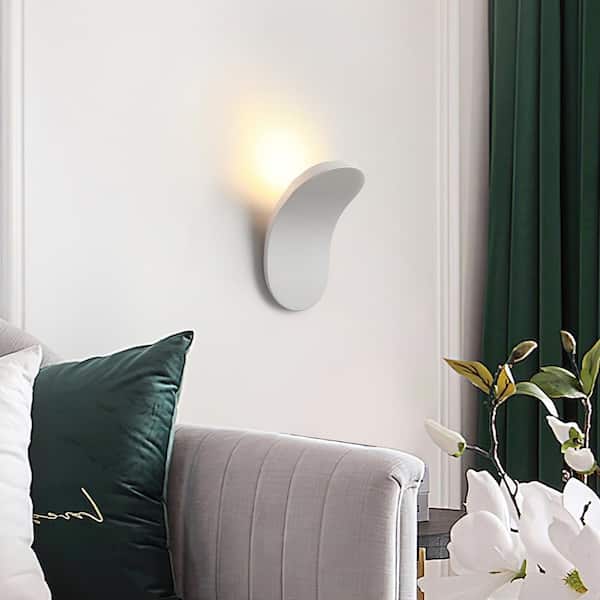 HUOKU Nimbus 3.9 in. 1-Light Matte White Minimalist Sleek LED Wall Sconce(3000K)