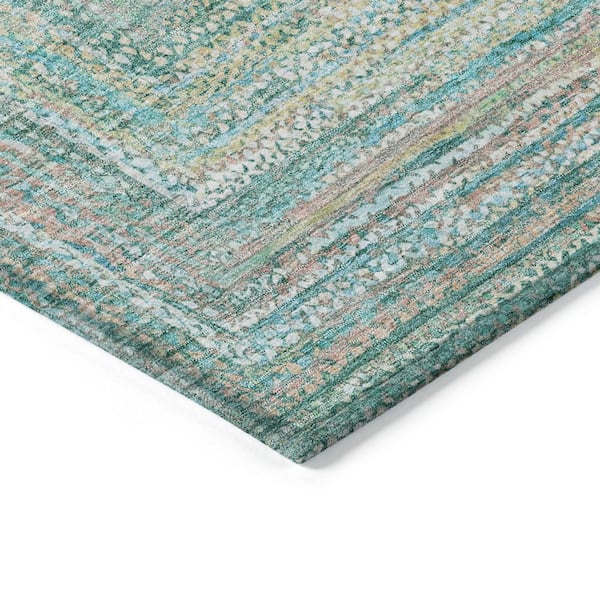 Chantille Machine Washable Indoor/Outdoor Abstract ACN1726 Teal 2 ft. x 3 ft. Accent Rug