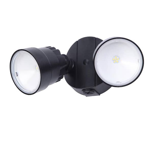 LUTEC 2-Light Black Outdoor Integrated LED Wall Mount Flood Light