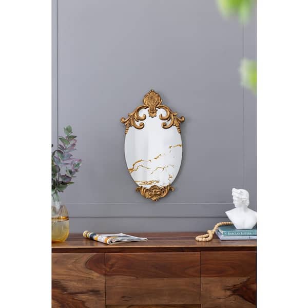 Unbranded 15 in. W x 26 in. H Oval Wall Mirror Bathroom Mirror Decor Mirror for Living Room, Entryway, Bedroom Decorative