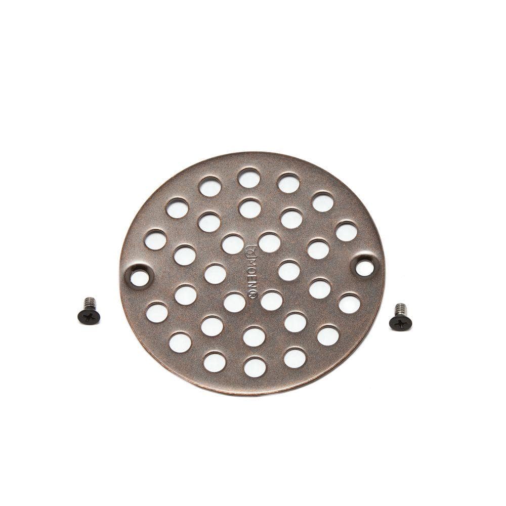 Moen 101664ORB Oil Rubbed Bronze 4-1/4 Round Shower Drain Cover with  Exposed Screw Installation 