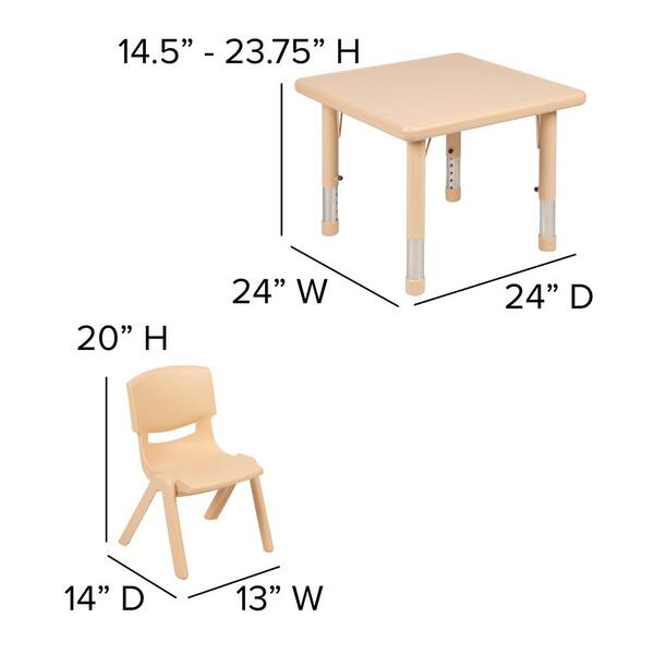 kids table size
