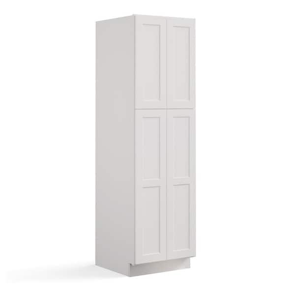 24 in. W x 24 in. D x 96 in. H in Shaker Dove Plywood Ready to Assemble Floor Wall Pantry Kitchen Cabinet