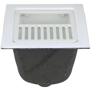 12 in. x 12 in. Acid Resisting Enamel Coated Floor Sink with 2 in. No-Hub Connection and 8 in. Sump Depth