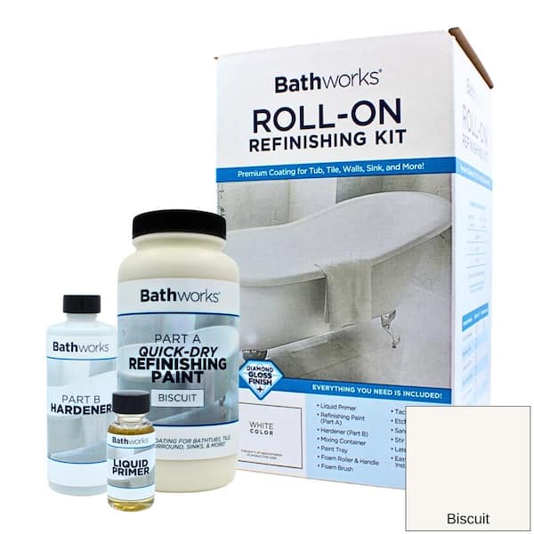 BATHWORKS 20 Oz. Premium Quick-Dry Tub and Tile Refinishing Kit Biscuit