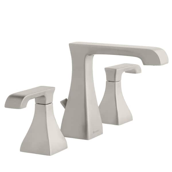 Glacier Bay Adelyn 8 in. Widespread Double-Handle High-Arc Bathroom Faucet in Brushed Nickel