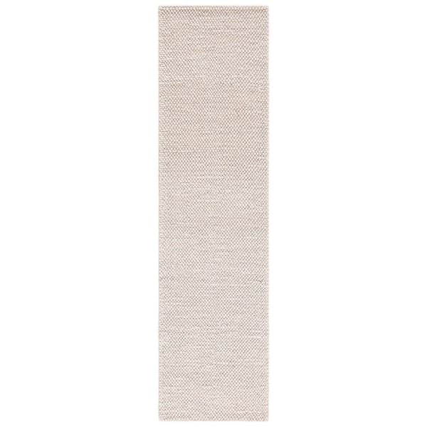Natura 2 ft. x 19 ft. Gray/Ivory Textured Solid Runner Rug
