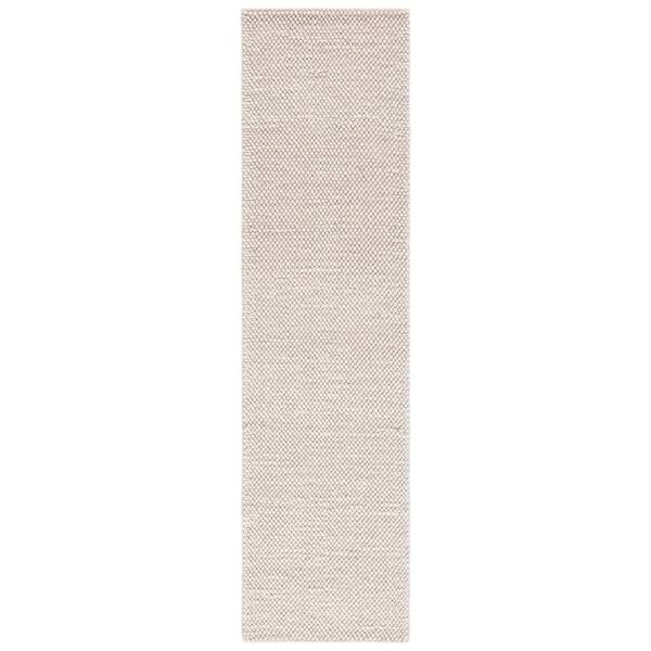 Natura 2 ft. x 9 ft. Gray/Ivory Solid Color Runner Rug