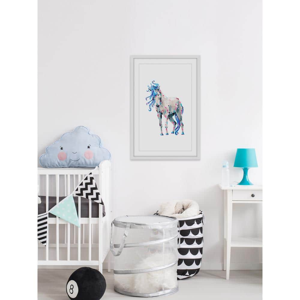 36 in. H x 24 in. W White Unicorn by Marmont Hill Framed Printed Wall 
