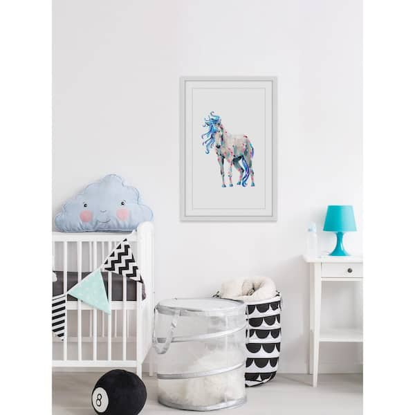 Unbranded 36 in. H x 24 in. W "White Unicorn" by Marmont Hill Framed Printed Wall Art