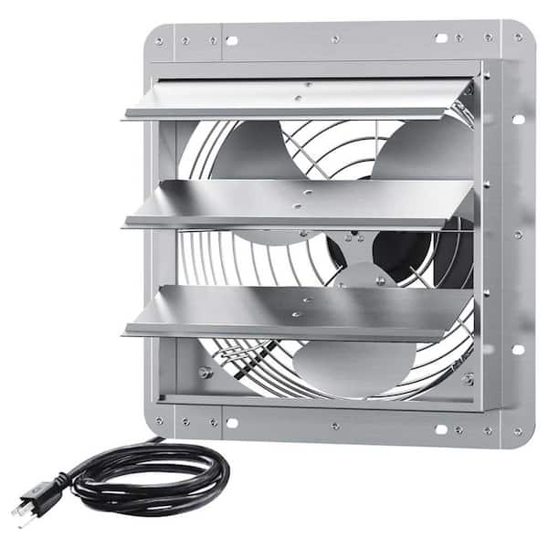 1558 CFM 14 in. Aluminum Electric Powered Wall Mounted Exhaust Fan High Speed Automatic Shutter Attic/Vent Fan