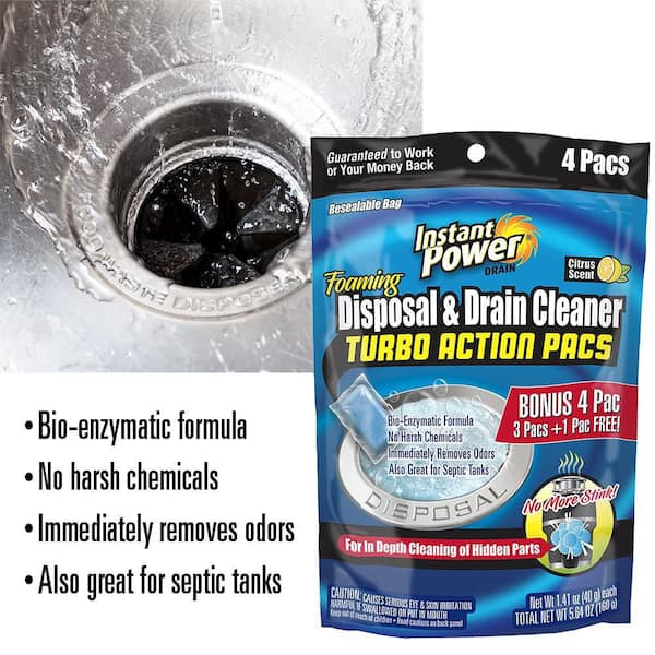 Instant Power Foaming Disposal and Drain Cleaner 4-Pack 1509 - The
