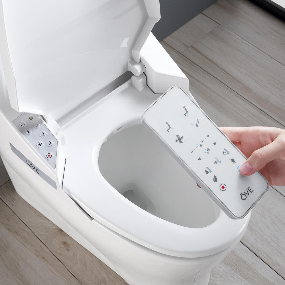 White High Efficiency One-Piece Smart Bidet Toilet with Remote Control