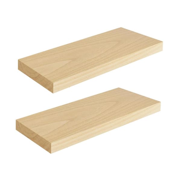 Unbranded 24 in. W x 9.3 in. D Burlywood Floating Shelves Decorative Wall Shelf (Set of 2)