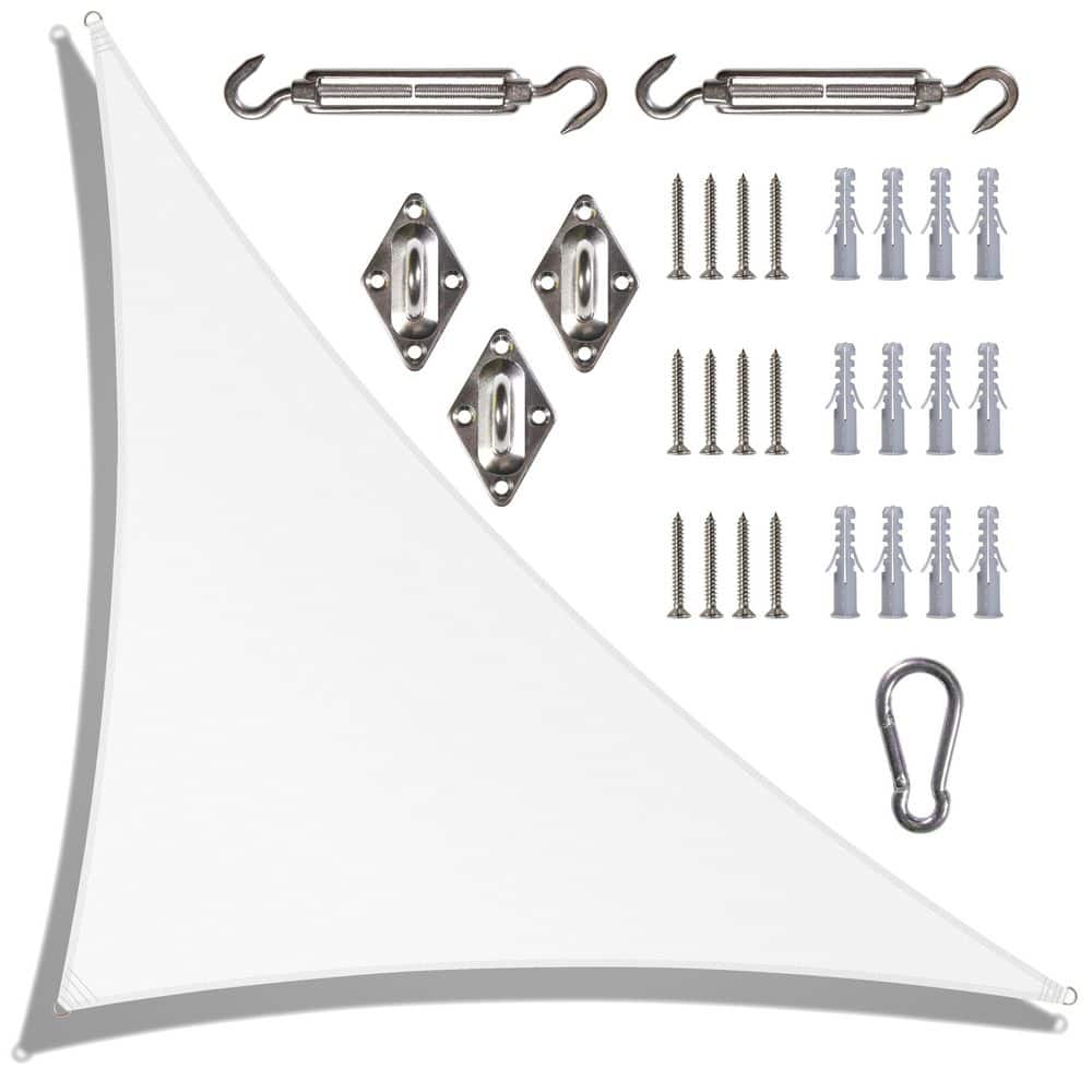 24 ft. x 24 ft. x 33.9 ft. White Right Triangle Sun Shade Sail Canopy with Hardware Kit price history on PriceWatchPro