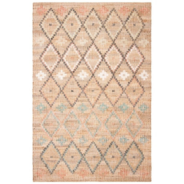SAFAVIEH Kilim Natural/Blue Doormat 2 ft. x 3 ft. Geometric Area Rug
