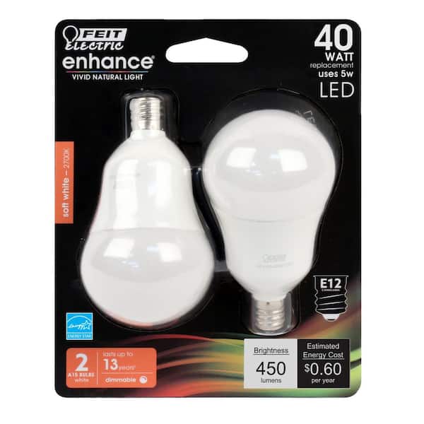 Feit Electric 40 Watt Equivalent A15 Candelabra Dimmable Filament Cec Clear Glass Led Ceiling Fan Light Bulb Soft White 48 Pack Bpa1540c 927ca 2 24 The Home Depot - Brightest Led Candelabra Bulb For Ceiling Fan Feit Electric 40 Watt Equivalent A15 Candelabra Dimmable Filament Cec Clear Glass Led Ceiling Fan Light Bulb Soft White 48 Pack Bpa1540c 927ca 2 24 The Home Depot - Brightest Led Candelabra Bulb For Ceiling Fan