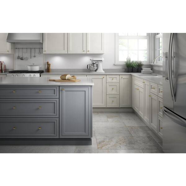 Liberty - Rectangular Platform 3/4 in. (19mm) Brushed Brass Cabinet Knob