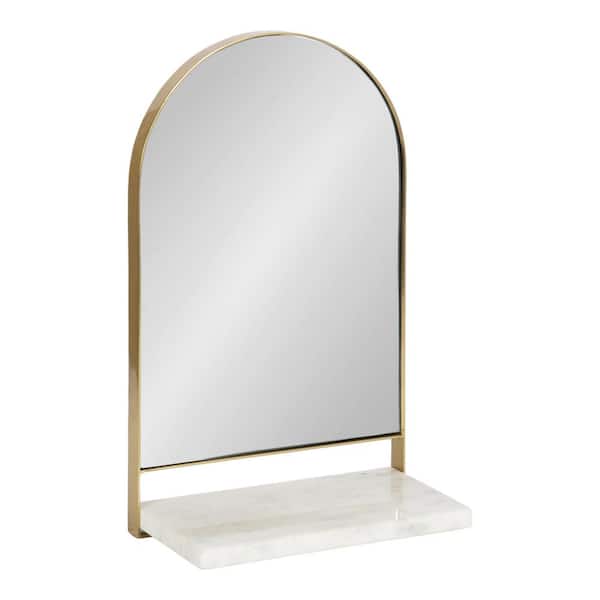 Kate and Laurel Chadwin 12.00 in. W x 20.00 in. H Gold Arch Modern Framed Decorative Wall Mirror