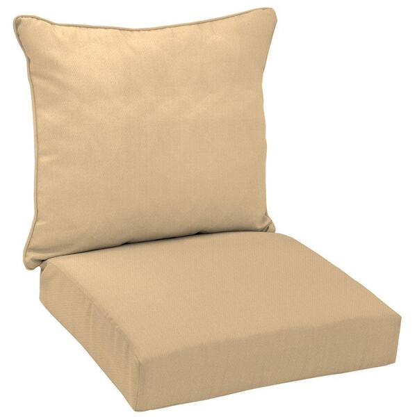Arden Twilight Solid Khaki 2-Piece Outdoor Deep Seating Cushion-DISCONTINUED