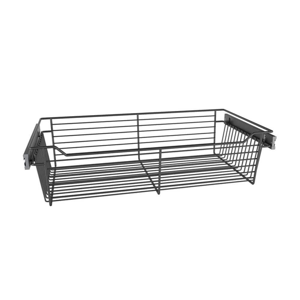 Classic 7.28 in. H x 30 in. W Matte Black Aluminum Full-Extension Wire Sliding Basket for Cabinets price history on PriceWatchPro