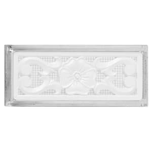 14 in. x 6 in. Galvanized Steel 2-Way Reversible Vent with Decorative Plastic Floral Insert