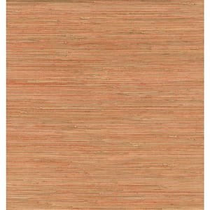 Shuang Coral Handmade Grasscloth Wallpaper Sample