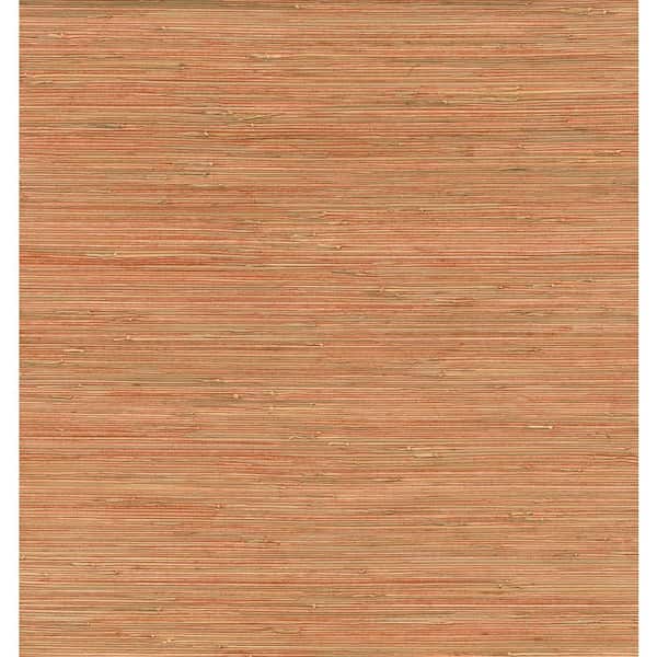A-Street Prints Shuang Coral Handmade Grasscloth Wallpaper Sample
