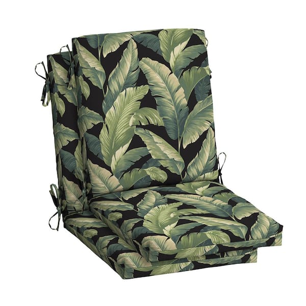 ARDEN 20 in. x 20 in. Onyx Cebu High Back Outdoor Dining Chair Cushion (2-Pack)